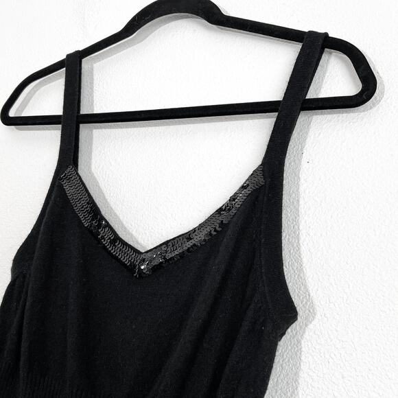 Vintage Bisou Bisou Y2K Tank Top Womens M Ribbed Knit Angora Sequins Whimsigoth - Picture 3 of 7